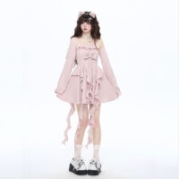 Summer Sweet French Fairy Style Dress Black kawaii
