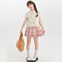 Sweet Girly Pink Grid JK Skirt JK Skirt kawaii