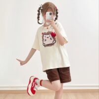 Свободная футболка с принтом Kawaii Graffiti Little Hedgehog Яблоко каваи